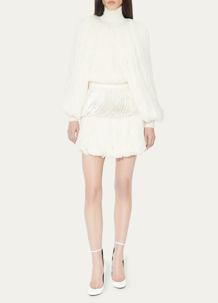 Open Fringe Leather Skirt Belt